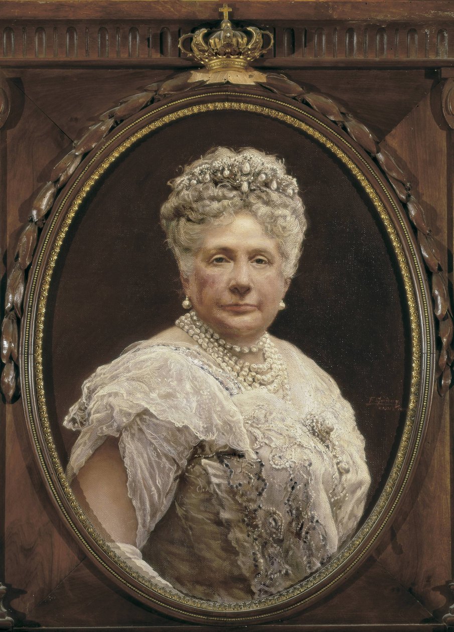 Portræt af Isabella af Borbon, Infanta af Spanien, datter af Isabella II og søster til Alfonso XII (olie på lærred) af Federico Godoy y Castro