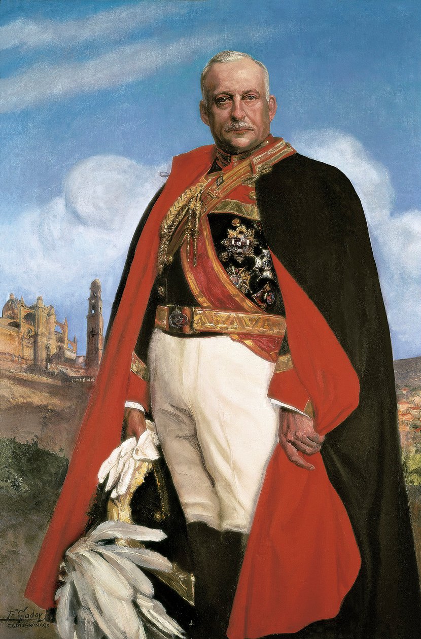 Portræt af Miguel Primo de Rivera (1870-1930), spansk militærpolitiker og diktator mellem 1923 og 1930, 20. århundrede (olie på lærred) af Federico Godoy y Castro