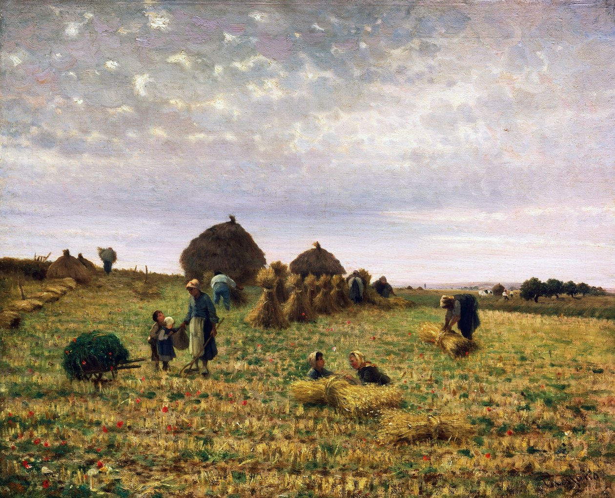 Harvest, maleri af Federico Rossano (1835-1912), olie på lærred, 65x80 cm af Federico Rossano