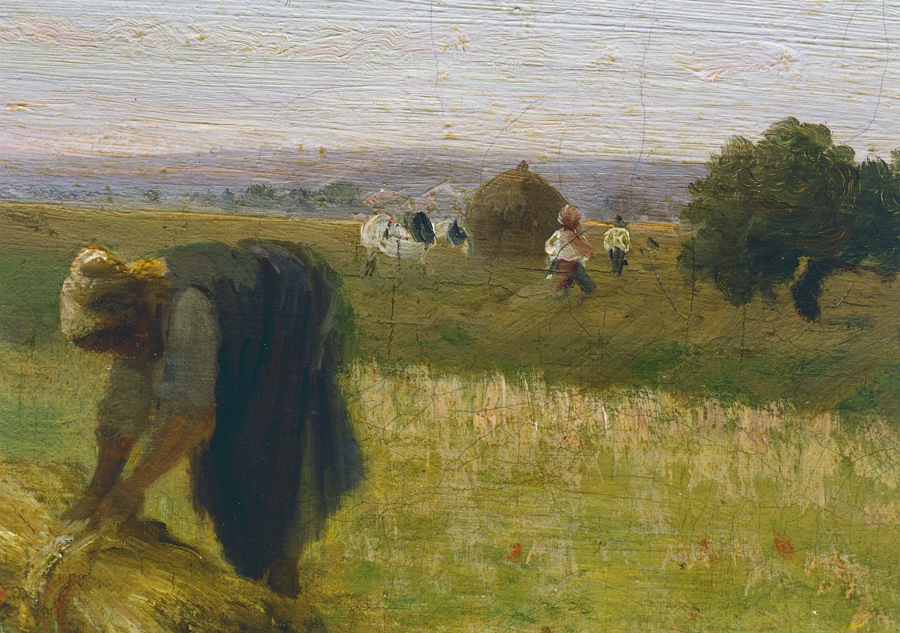 Harvest, maleri af Federico Rossano (1835-1912), olie på lærred, 65x80 cm, detalje af Federico Rossano
