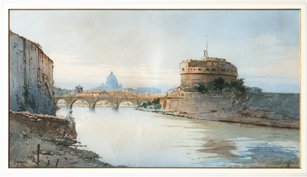 Castle S. Angelo (akvarel) af Federico Schianchi