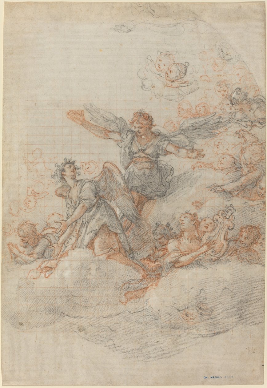 Engle og Putti i skyerne af Federico Zuccaro