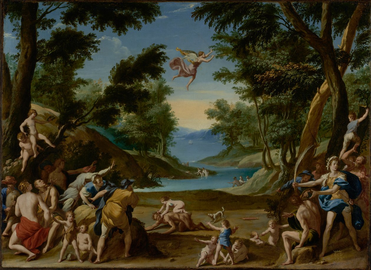 Amor og Pan, ca. 1600 af Federico Zuccaro