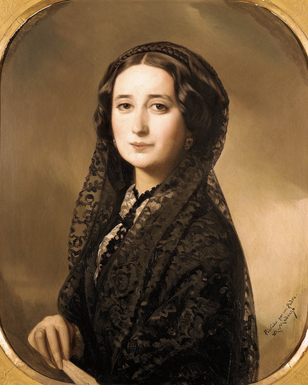 "Portræt af den spanske digter Carolina Coronado (1823-1911)" (maleri) af Federico de Madrazo y Kuntz