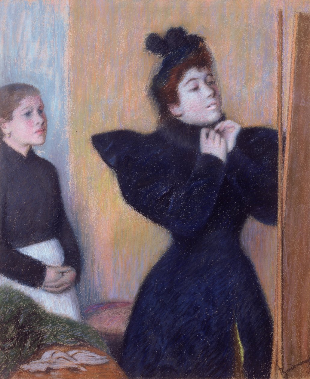 Forbereder til at gå ud, 1894 (pastel) af Federigo Zandomeneghi