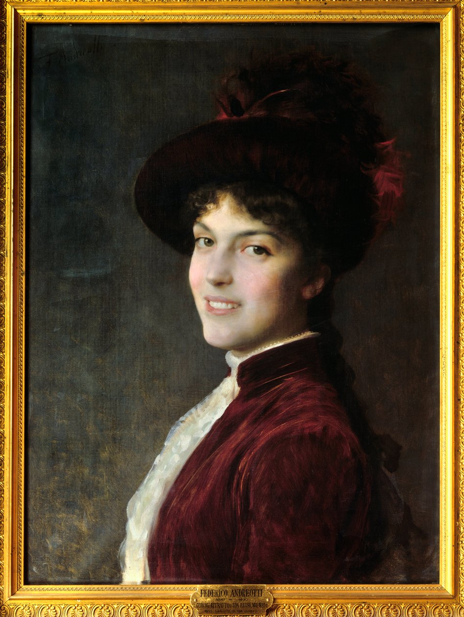 Portræt af Ida Louise Maleri af Federico Andreotti (1847-1930) 1880 Firenze, Museum of Modern Art af Federigo Andreotti