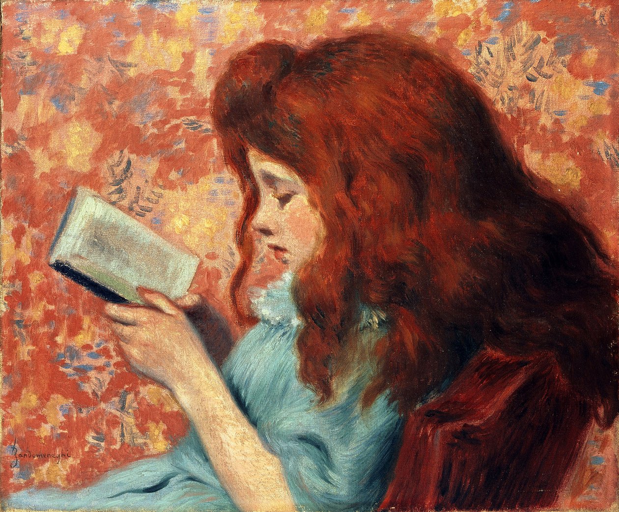Lille rødhåret pige - Federico Zandomeneghi (1841-1917). Olie på lærred Mål: 38,8x46,3 cm Privat samling af Federigo Zandomeneghi