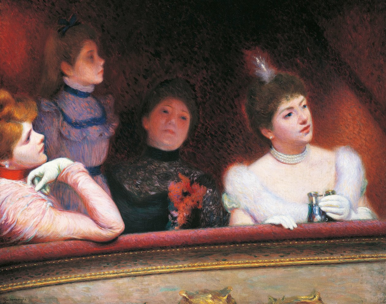 Scene eller Au Theater af Federigo Zandomeneghi