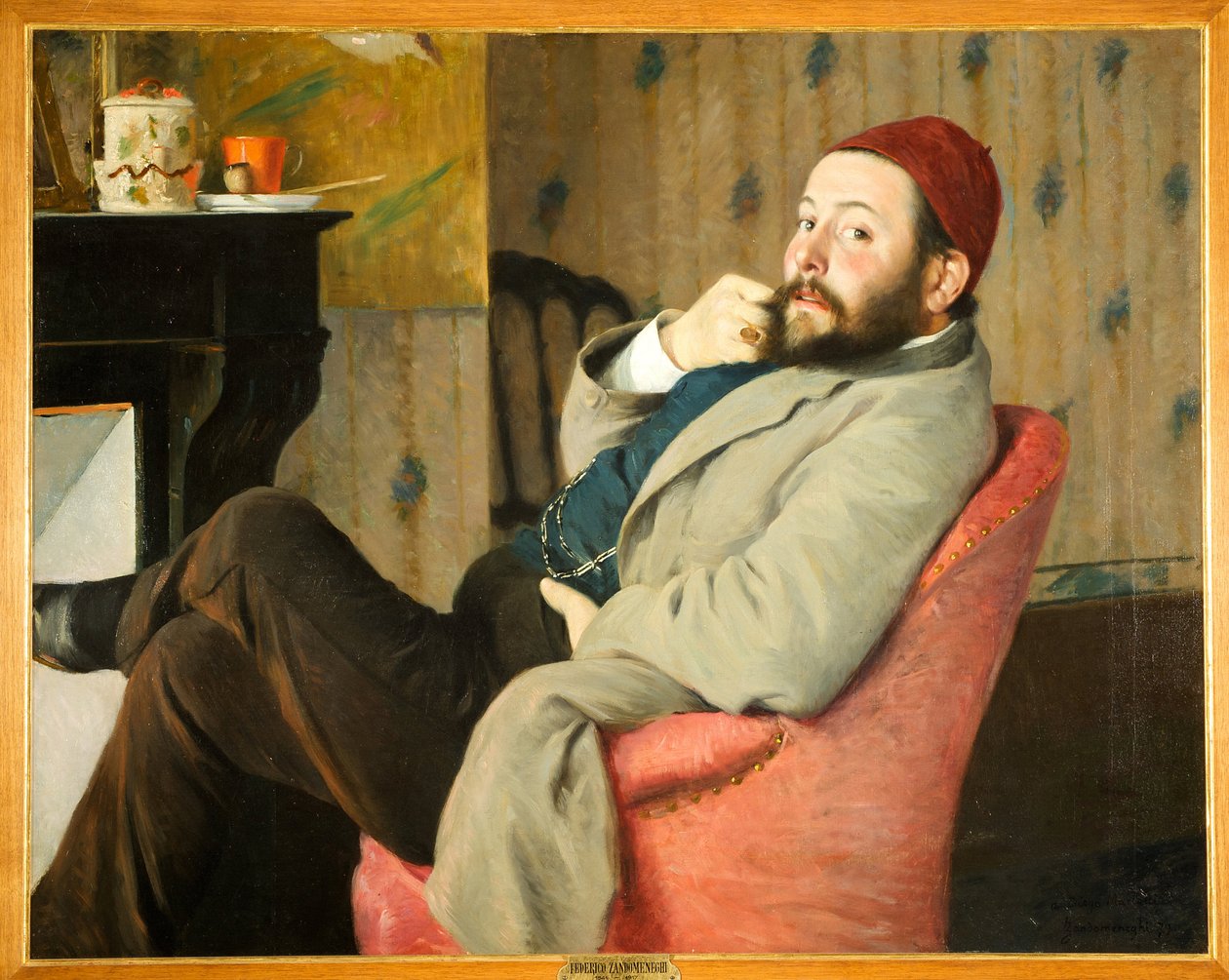 ""Den italienske kunstkritiker og mecene italien Diego Martelli af Federigo Zandomeneghi