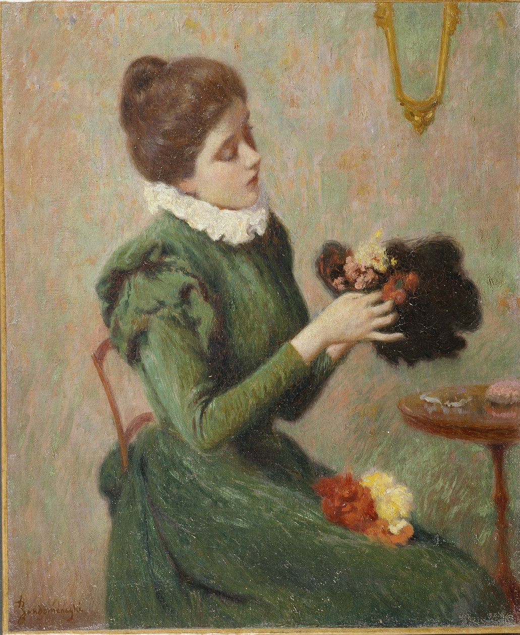 The Milliner (la modiste) af Zandomeneghi, Federico (1841-1917). olie på lærred af Federigo Zandomeneghi