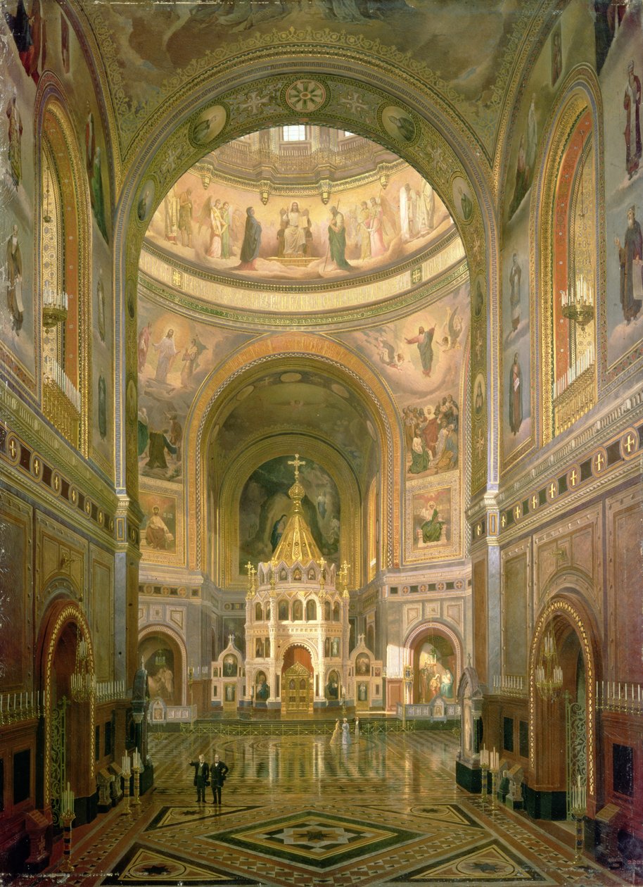 Interiør af Kristi Frelsers Kirke i Moskva, 1883 af Fedor Andreevich Klages