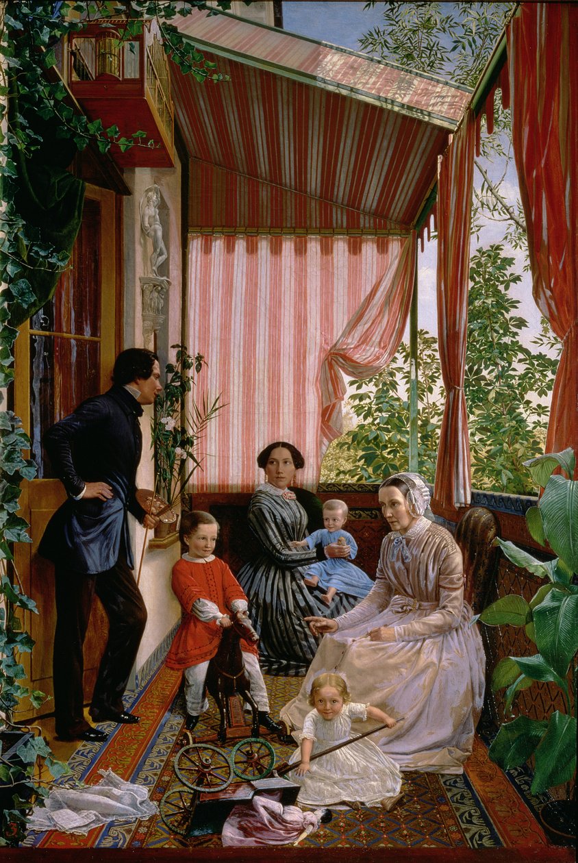På balkonen, 1857 af Fedor Mikhailovich Slavyansky
