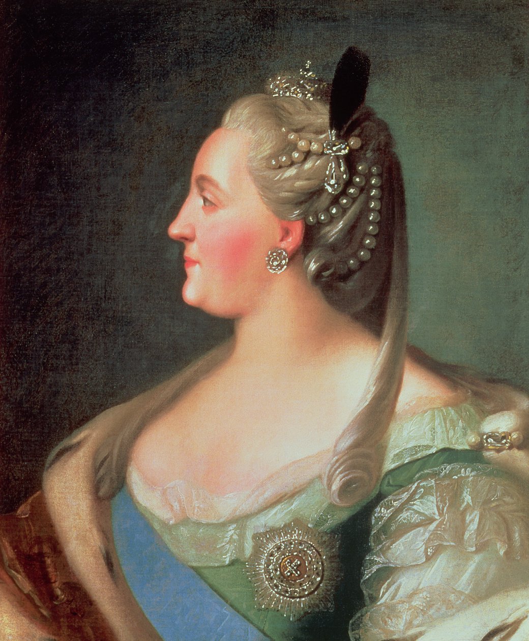 Portræt af kejserinde Catherine II den Store (1729-96), efter 1763 af Fedor Stepanovich Rokotov
