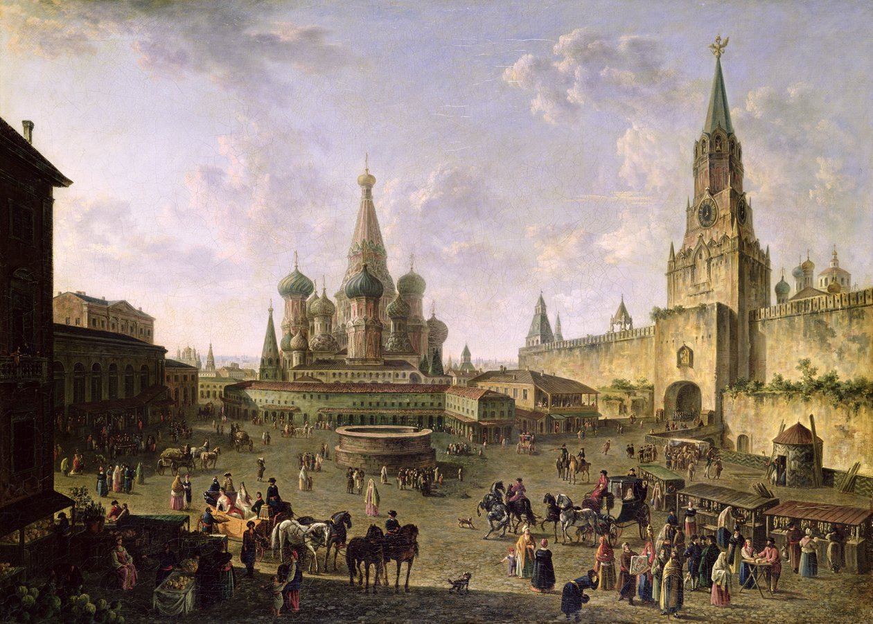 Den Røde Plads, Moskva, 1801 af Fedor Yakovlevich Alekseev