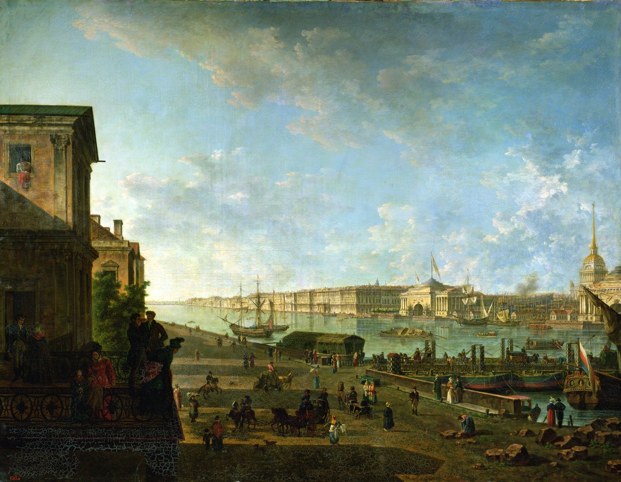 Admiralitetet og Vinterpaladset set fra Military College, 1794 af Fedor Yakovlevich Alekseev