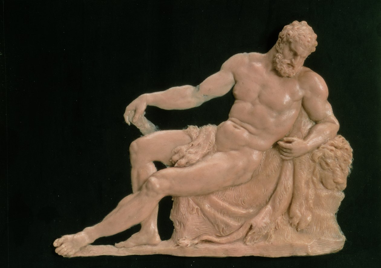 Hercules at Rest, ca. 1806 (voks på skifer) af Fedor Petrovich Tolstoy