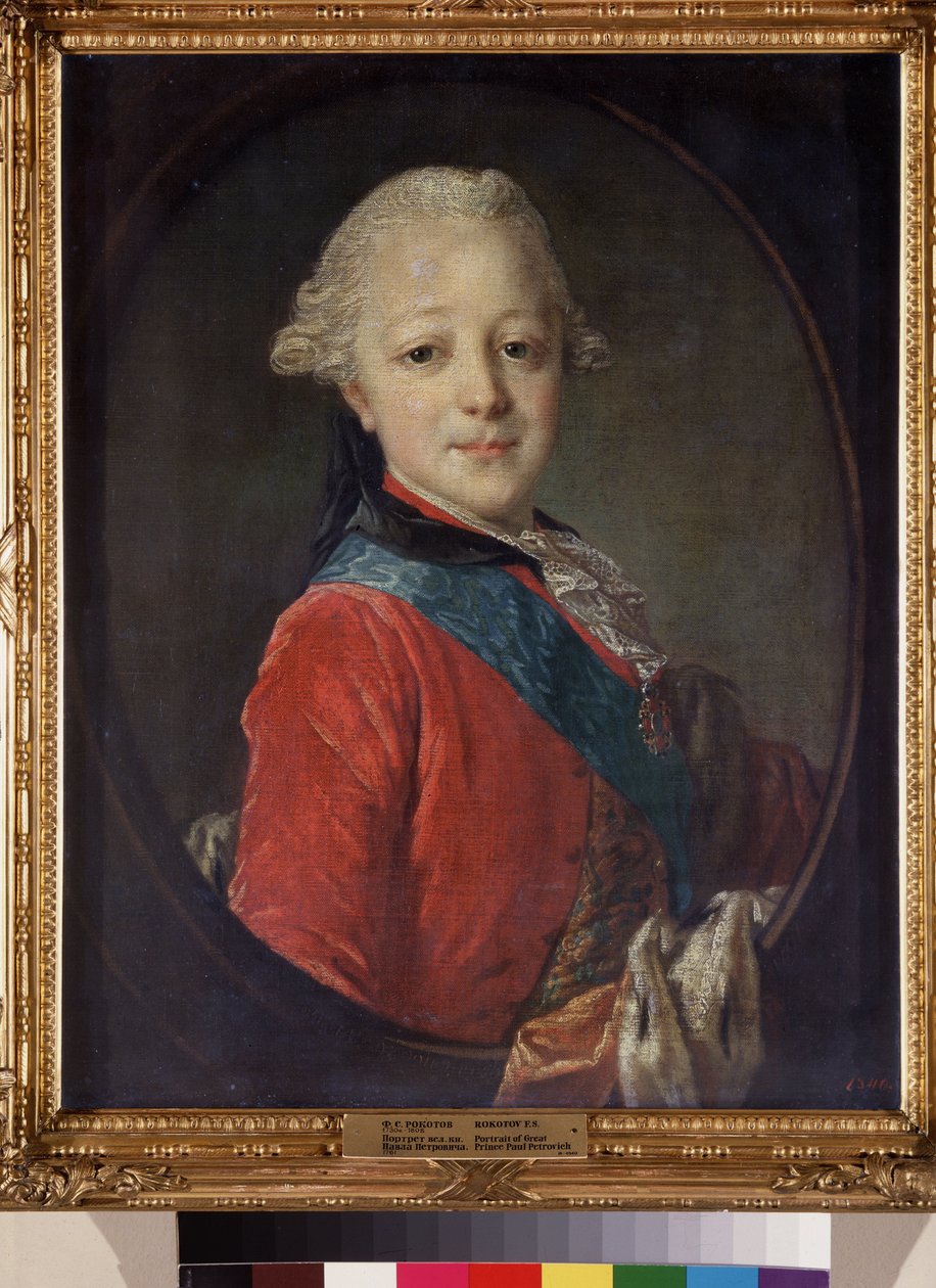 Portræt af storhertug Pavel Petrovich (1754-1801), som barn. Maleri af Fyodor (Fedor eller Fiodor) Stepanovich Rokotov (1735-1808), olie på lærred af Fedor Stepanovich Rokotov