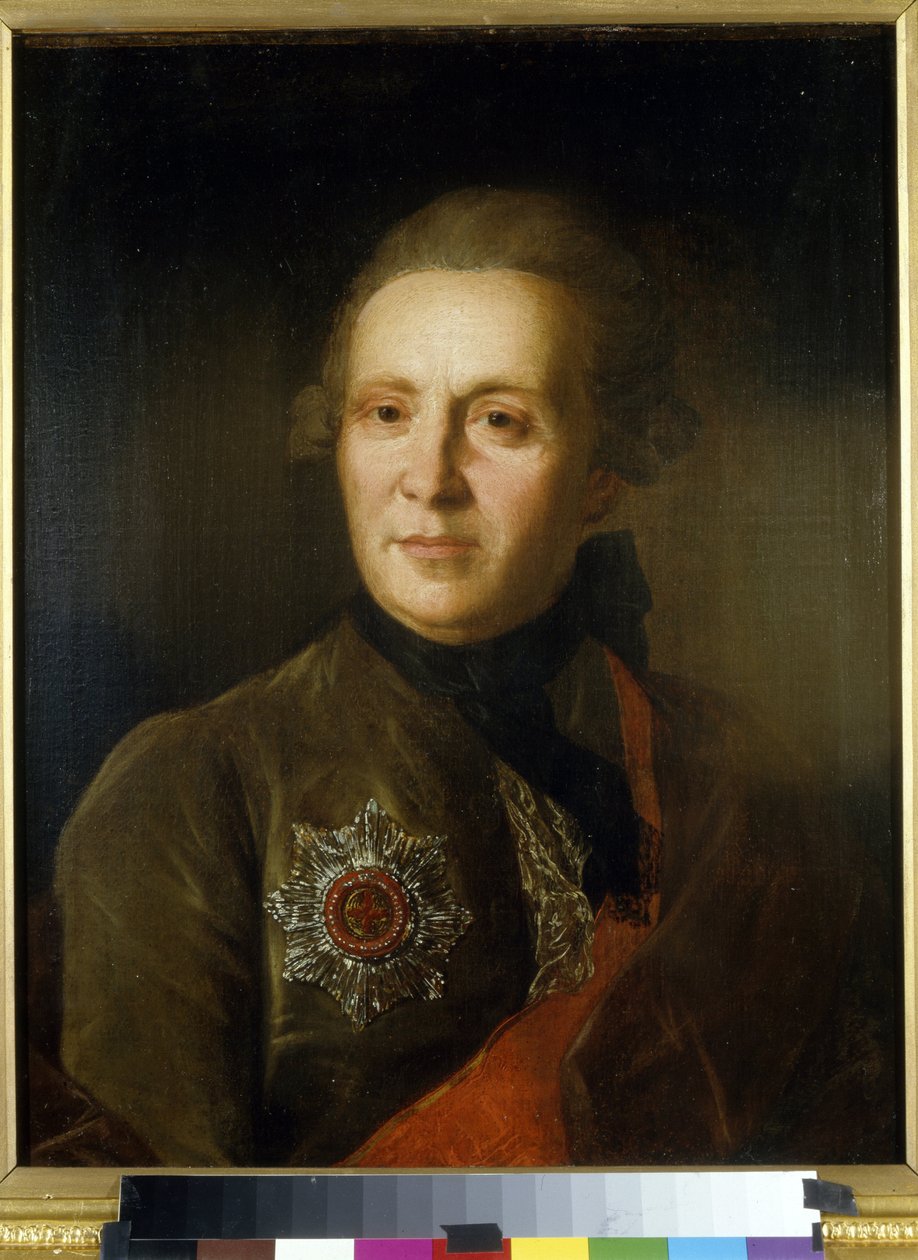 Portræt af digteren Alexander Sumarokov (1717-1777) (Portræt af digteren A. Sumarokov). Maleri af Fjodor (Fedor eller Fiodor) Stepanovich Rokotov (1735-1808), olie på lærred, omkring 1770-1780. Russisk kunst fra det 18. århundrede. Statens kunstmuseum for  af Fedor Stepanovich Rokotov
