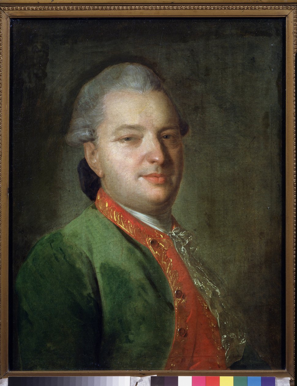 Portræt af digteren Vasily Maikov (1728-1778). Maleri af Fjodor (Fedor eller Fiodor) Stepanovich Rokotov (1735-1808), olie på lærred, slutningen af ​​1760. Russisk kunst fra 1700-tallet. Statens Tretyakov-galleri, Moskva. af Fedor Stepanovich Rokotov