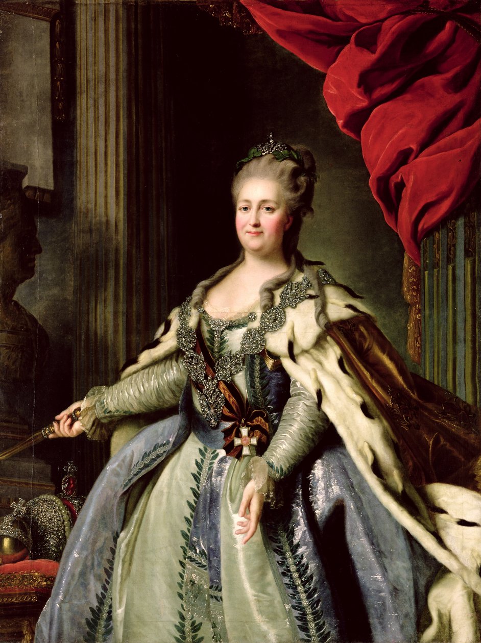 Portræt af Catherine II (1729-96) ca. 1770 (olie på lærred) af Fedor Stepanovich Rokotov