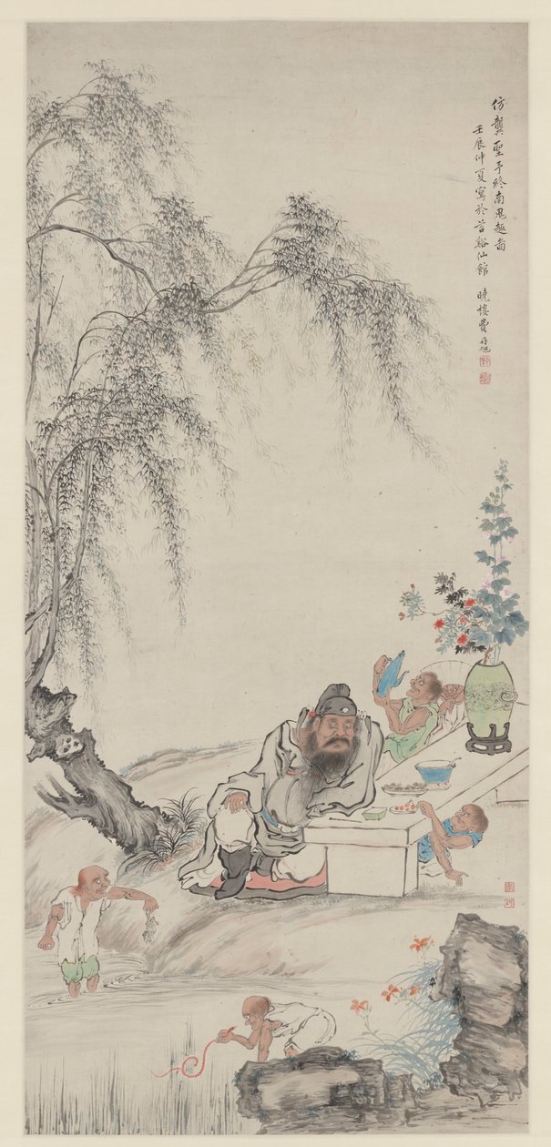 Zhong Kui og hans assistenter under pil af Fei Danxu
