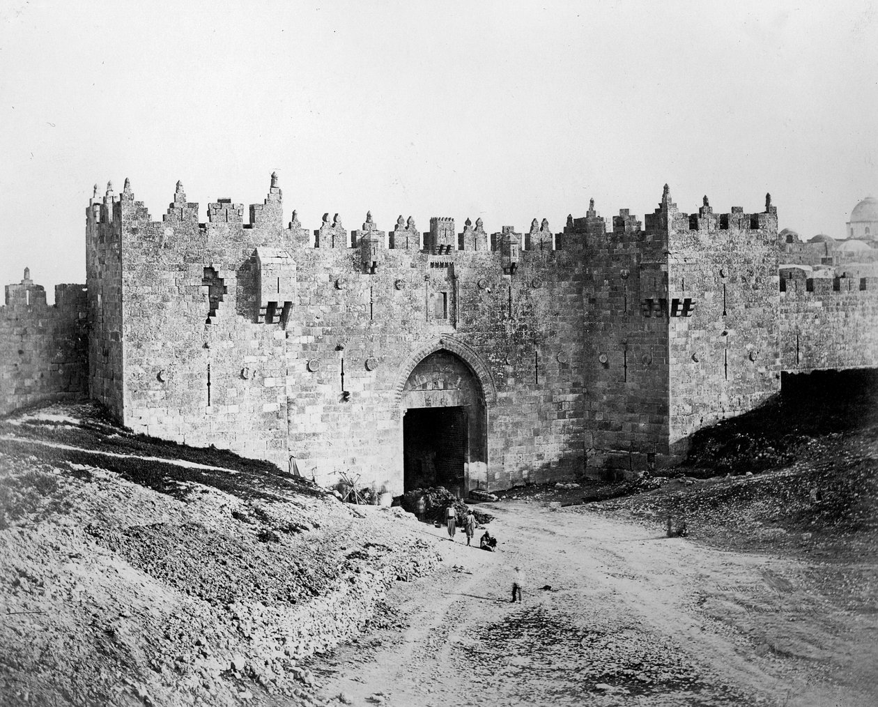Damaskus-porten, Jerusalem, 1857 af Felice Beato