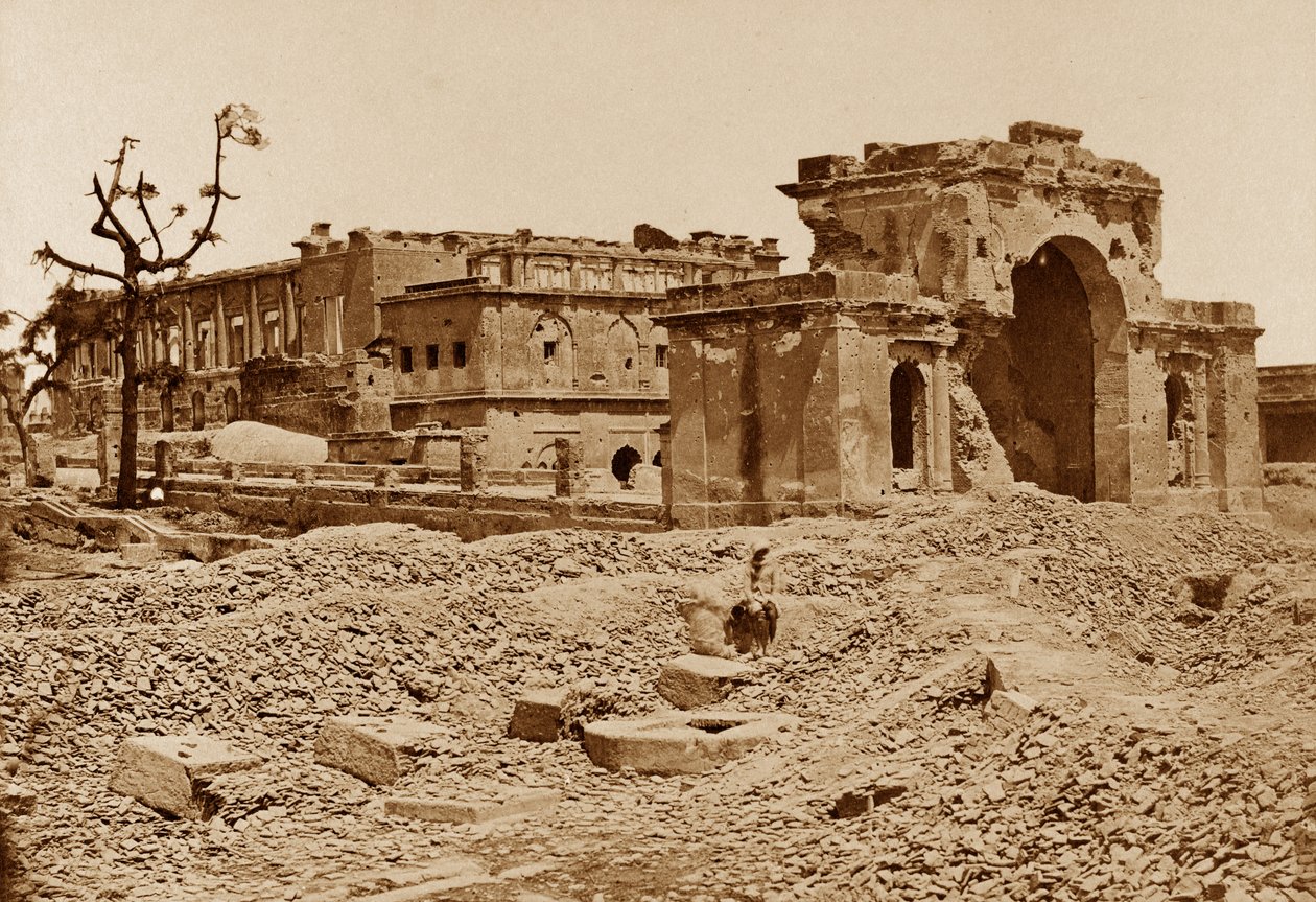 Gateway og festlokale, Lucknow af Felice Beato