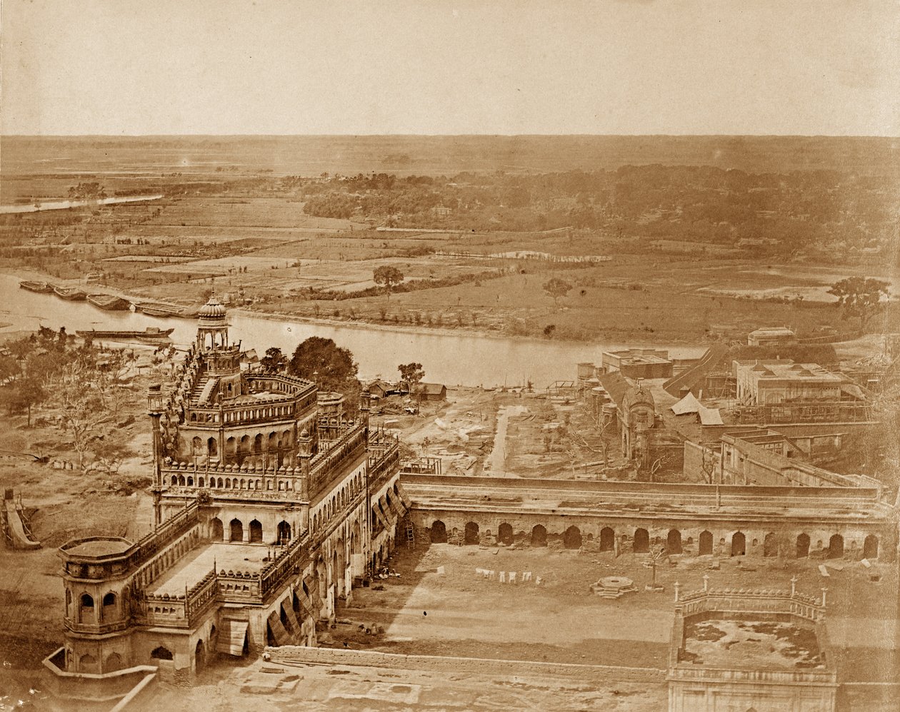 Panorama af MachiBoran, Lucknow af Felice Beato