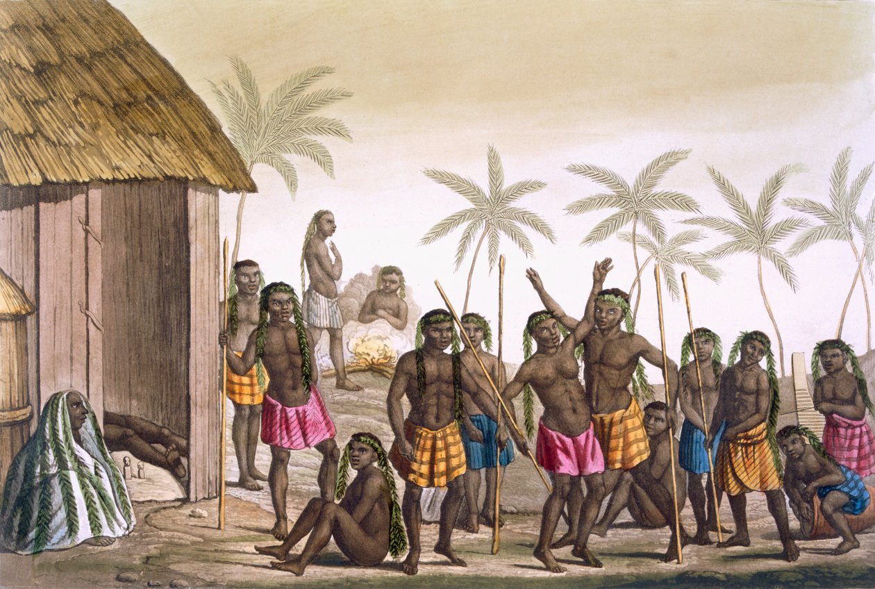 Indfødte begravelsesceremoni nær Luanda, Congo, fra "Il costume antico e moderno...", af Giulio Ferrario af Felice Campi