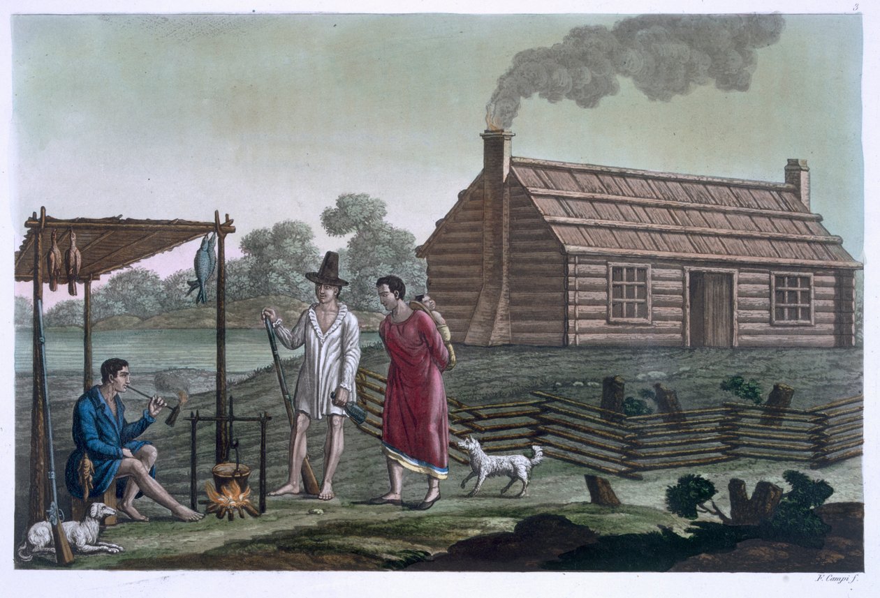 Osage-bebyggelse nær Missouri-floden, fra 