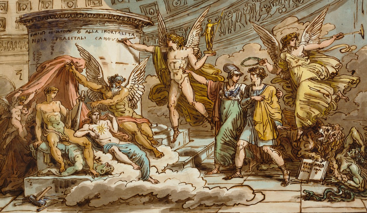 Allegori om Canovas liv af Felice Giani