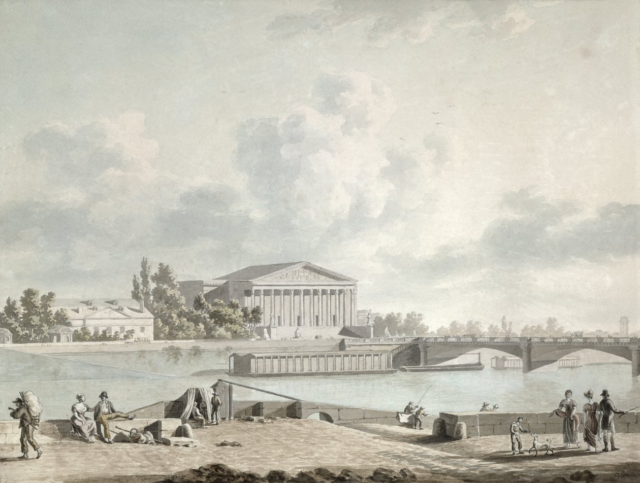 Pont de la Concorde og Facaden af det lovgivende korps, ca. 1809 af Felice Marie Ferdinand Storelli