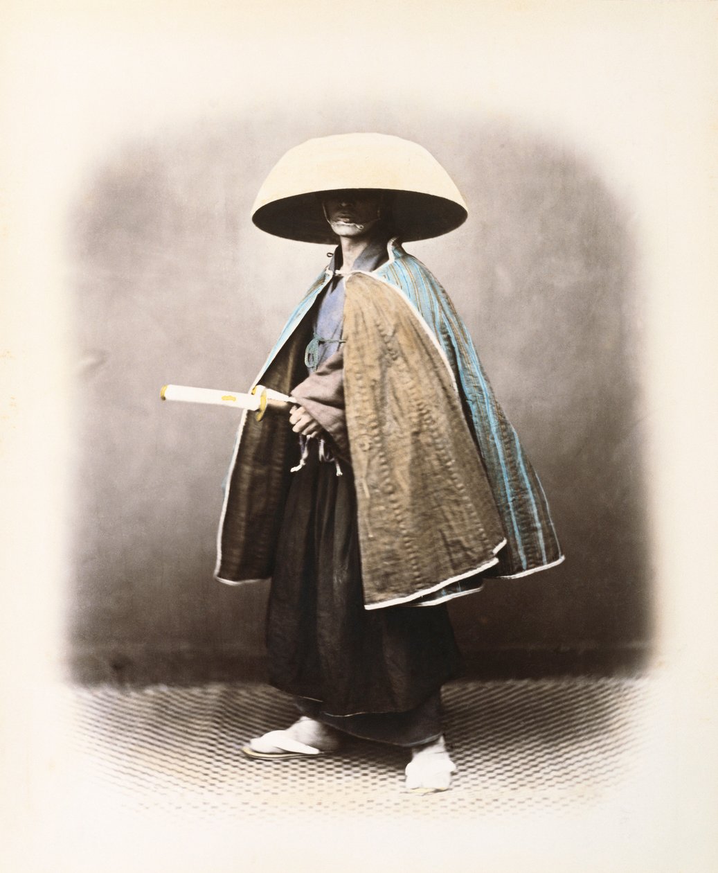 En japansk samurai i traditionel dragt, ca. 1868 af Felice Beato