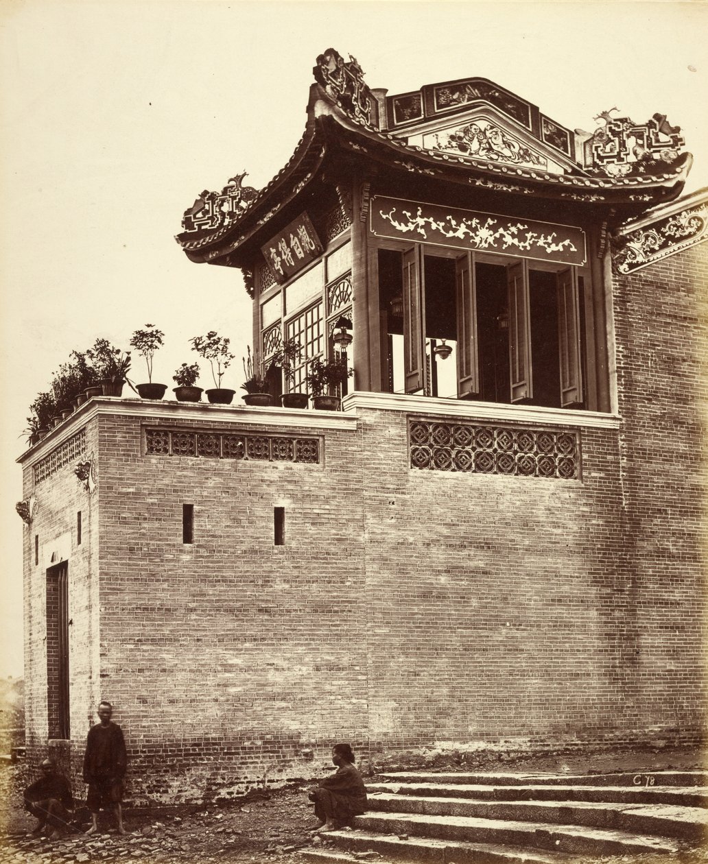 [Kinesisk købmandshus, Canton, Kina] af Felice Beato