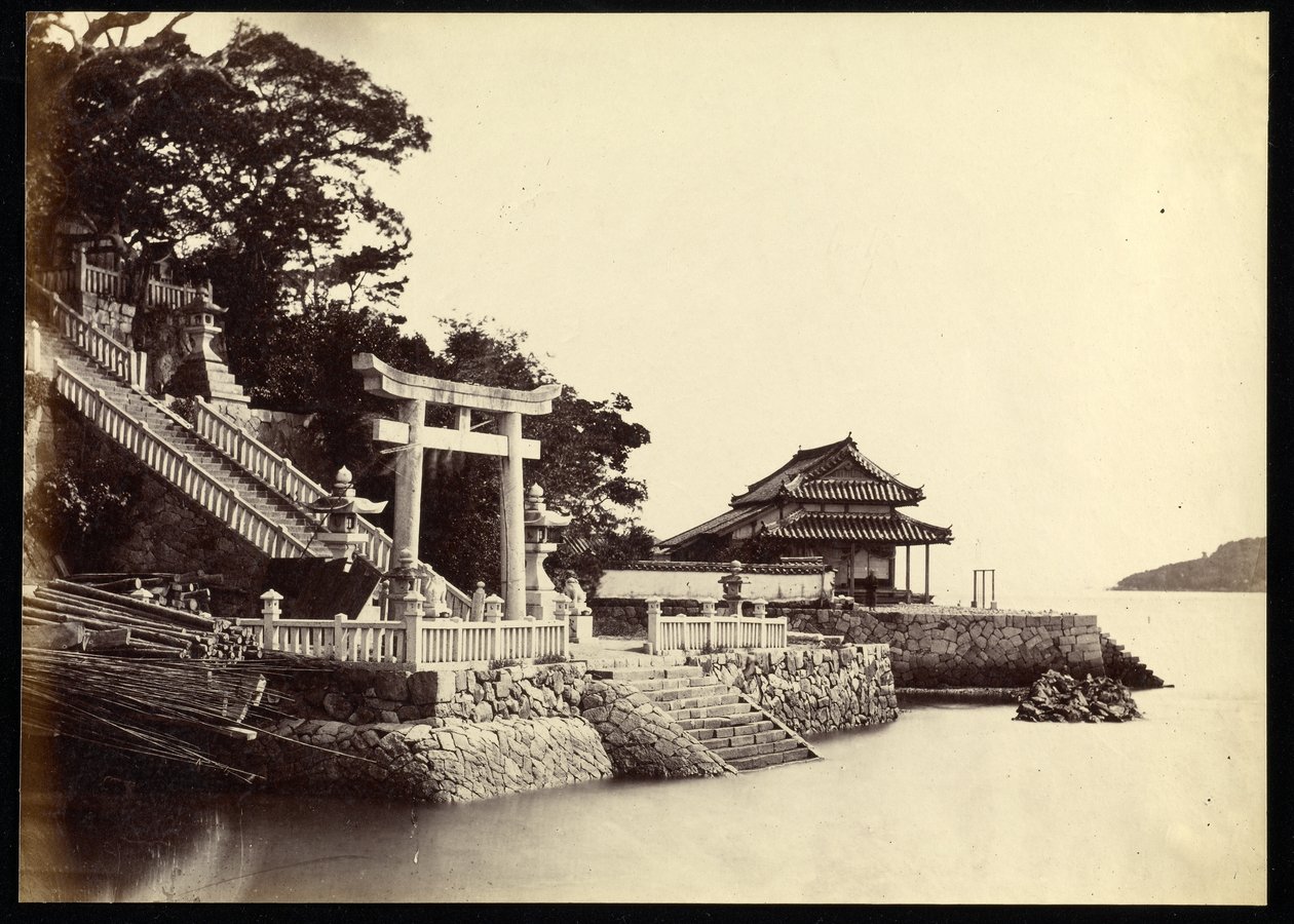 Indgangen til Kami-Hamayou-templet i Shimonoseki af Felice Beato