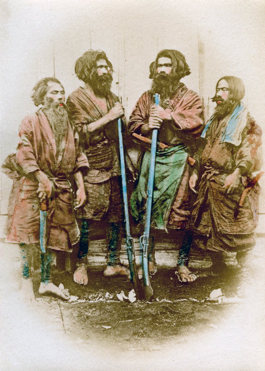 Gruppe af Ainu-folk, Japan, 1882 af Felice Beato