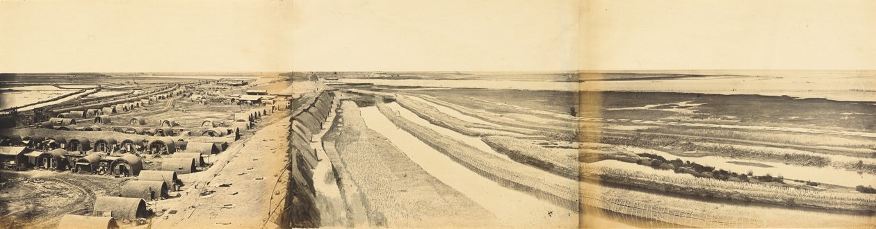 Det indre af South Taku Fort, der viser landingsstedet, 25. juni 1859 af Felice Beato