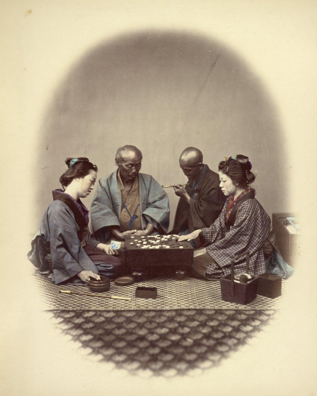Japanere, der spiller go af Felice Beato