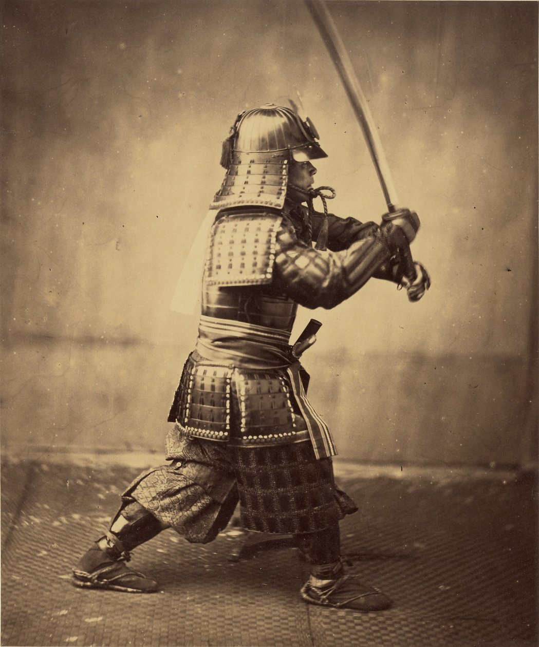 [Japansk kriger i rustning] af Felice Beato
