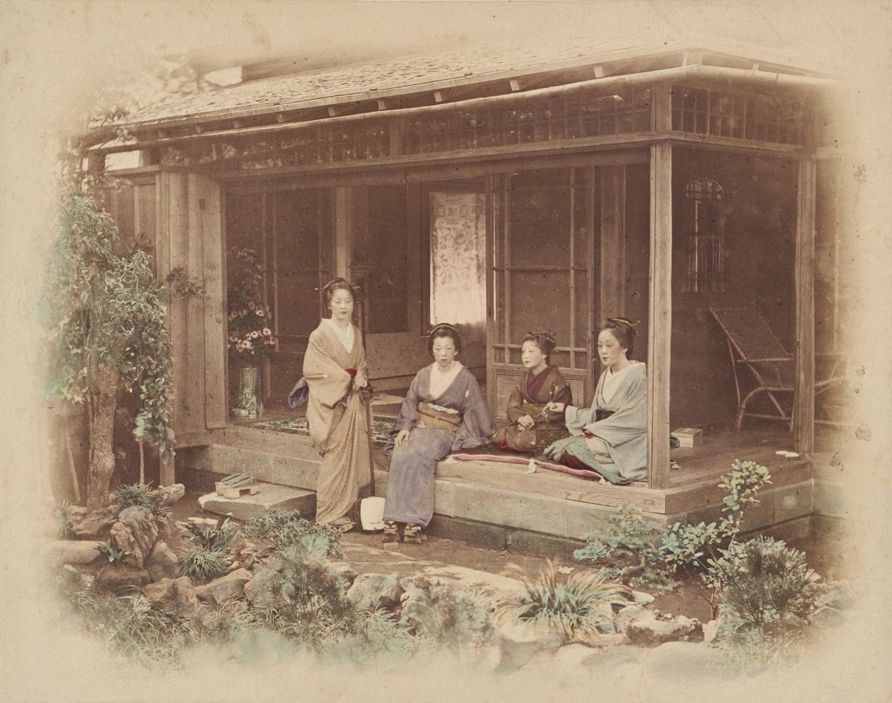 Japanske kvinder i et privat hus af Felice Beato
