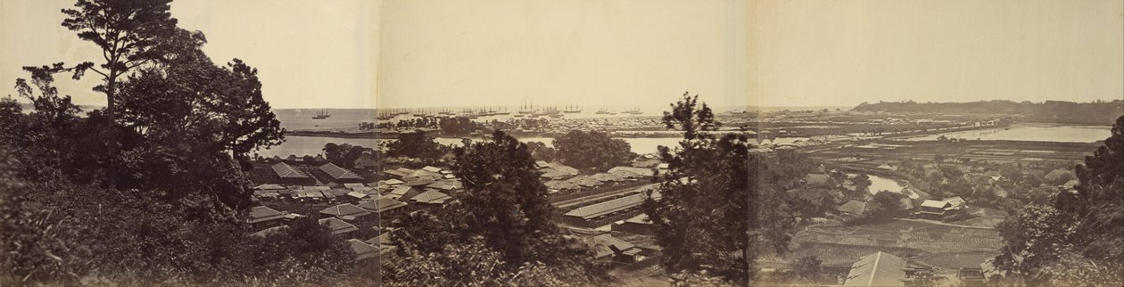 Panorama, Yokohama fra Governors Hill af Felice Beato