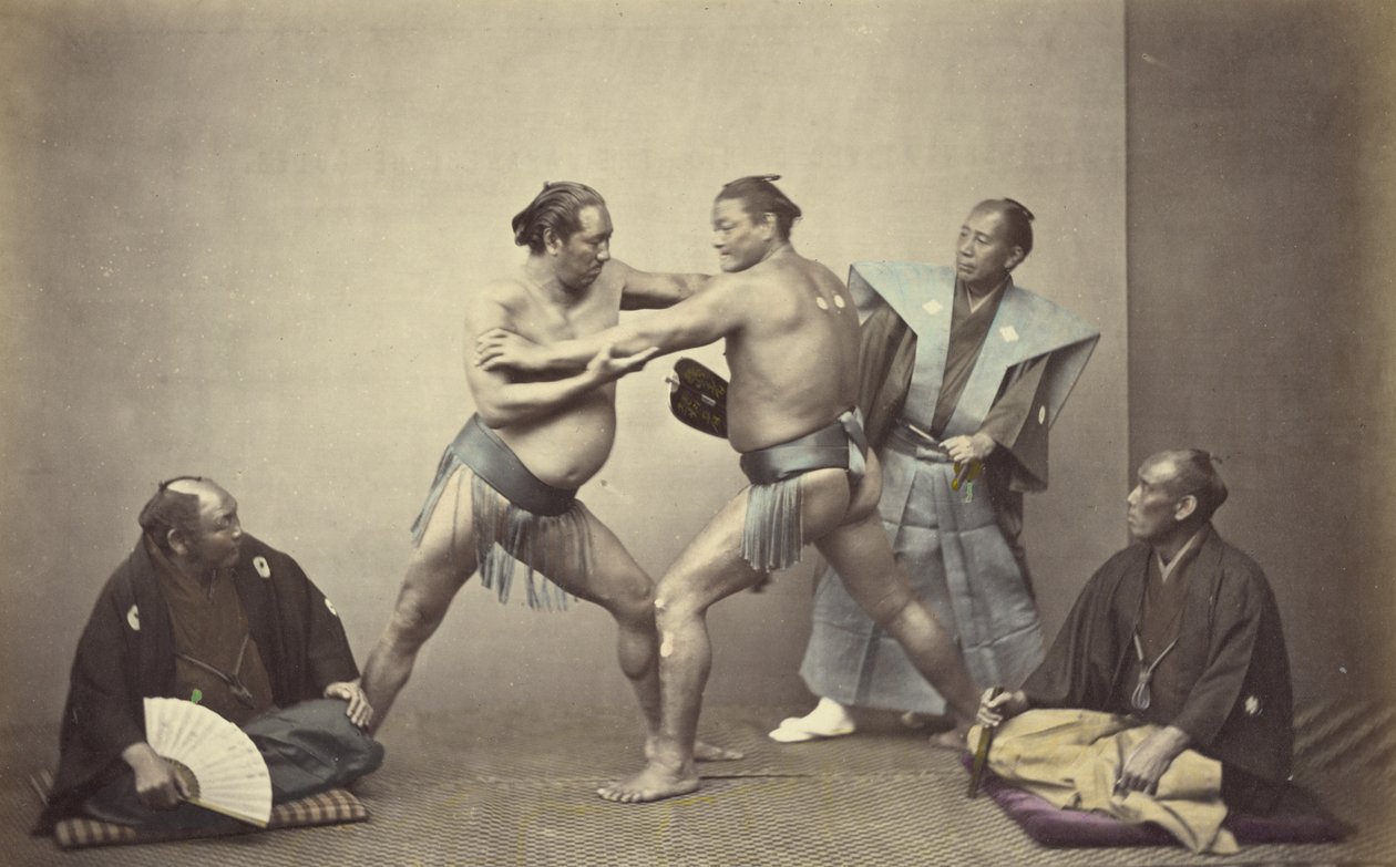 Repræsentanter for Nio, den japanske Hercules af Felice Beato