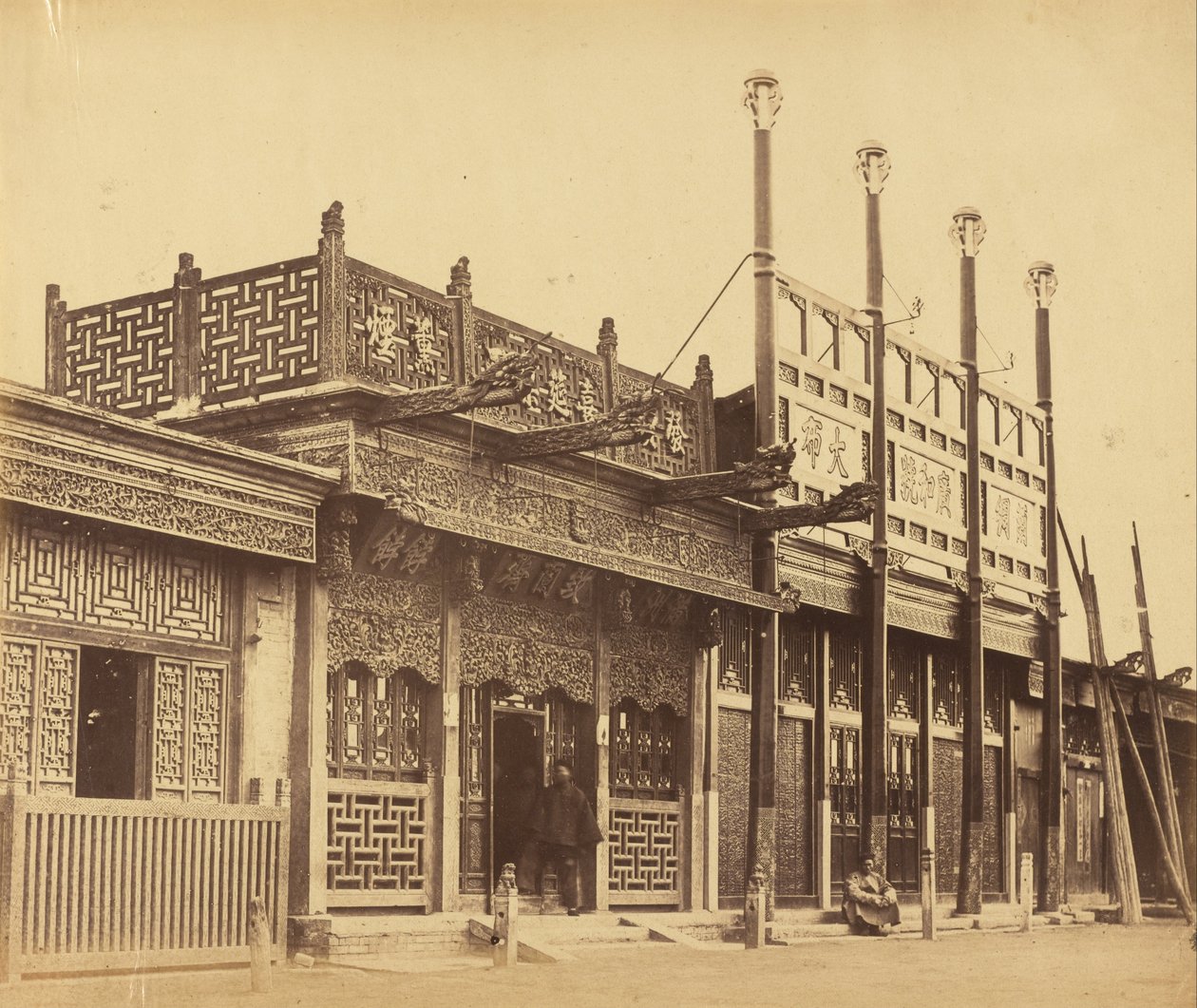 Gade og butikker i Tartar -byen Pekin, 29. oktober 1860 af Felice Beato