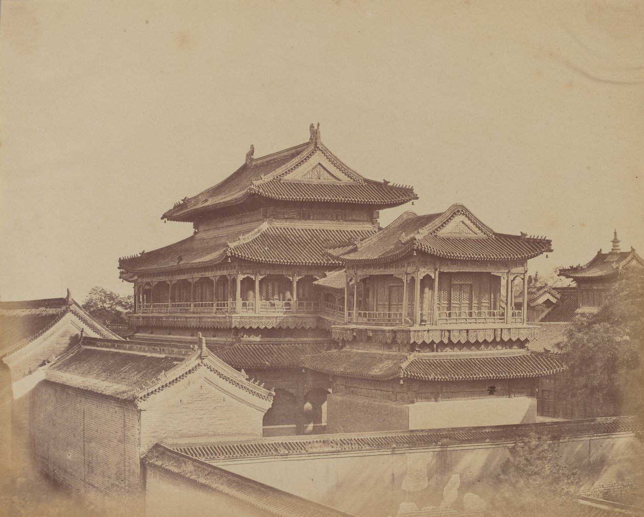 Konfucius-templet, Pekin, oktober 1860, 1860. af Felice Beato