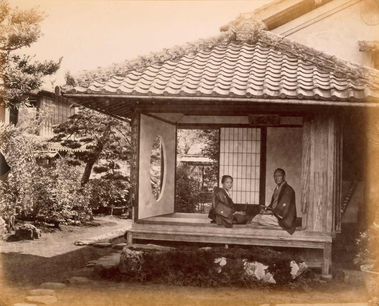 Tycoons holdeplads på Tocaido Hasa, 1868. af Felice Beato