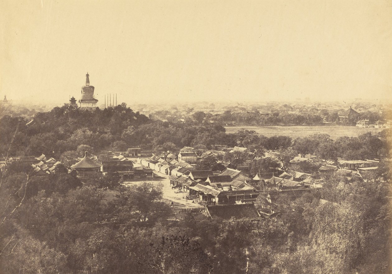 Udsigt over haverne og det buddhistiske tempel, Pekin, oktober 1860 af Felice Beato