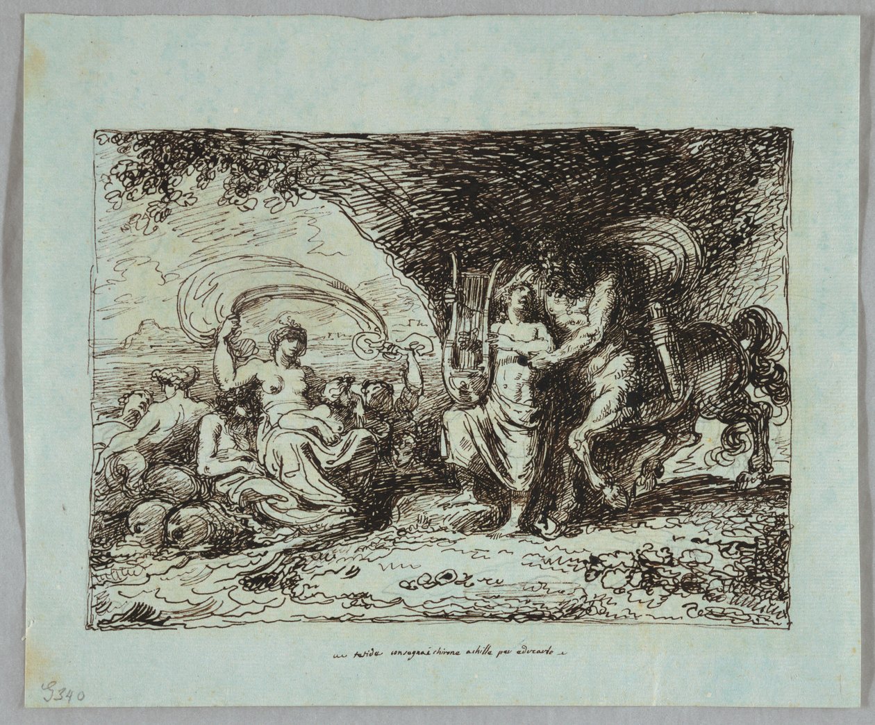 Achilleus Undervist af Centaur Chiron Hvordan man spiller Lyre af Felice Giani