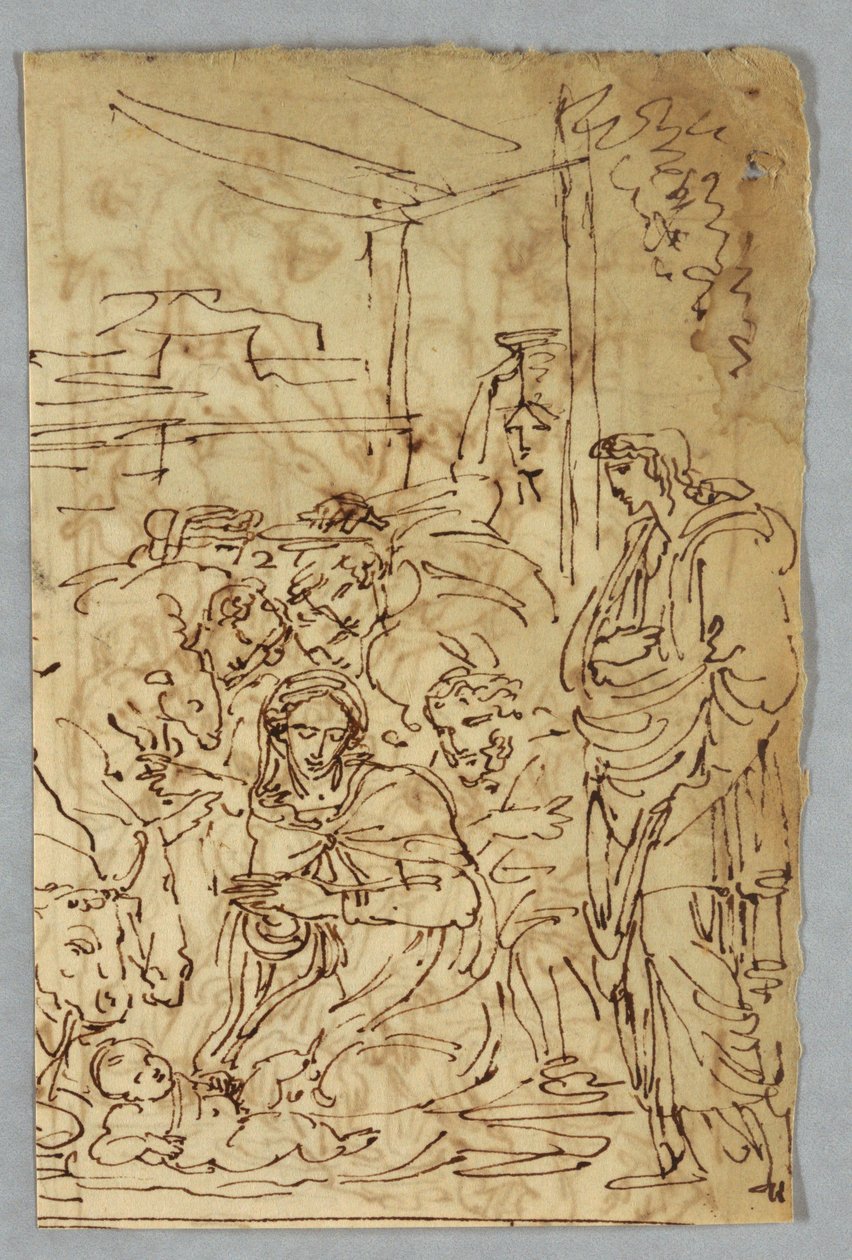 Tilbedelse af hyrderne; Arcangle St. Michael efter Raphael; St. Margarite efter Rafael; Aloof de Wignancourt af Caravaggio; Putti; Studie af syndfloden; Verso: Disposition efter Volterra; St. Cecilia efter Rafael; Del af Henrik IV