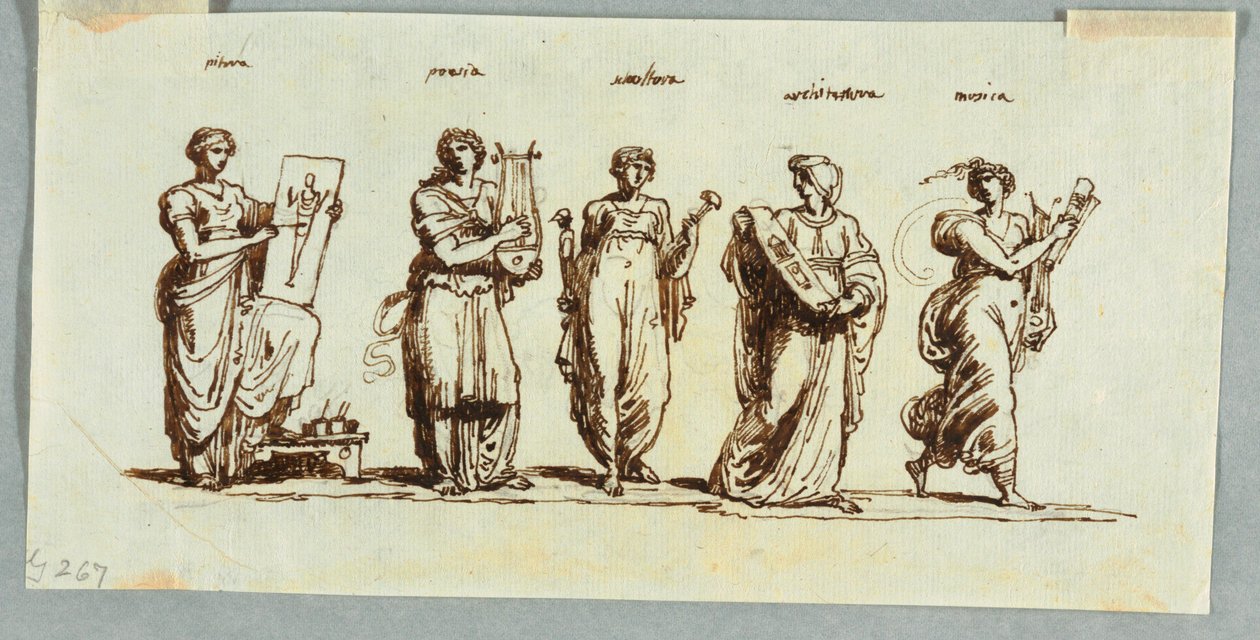Allegoriske Figurer af Kunsten af Felice Giani