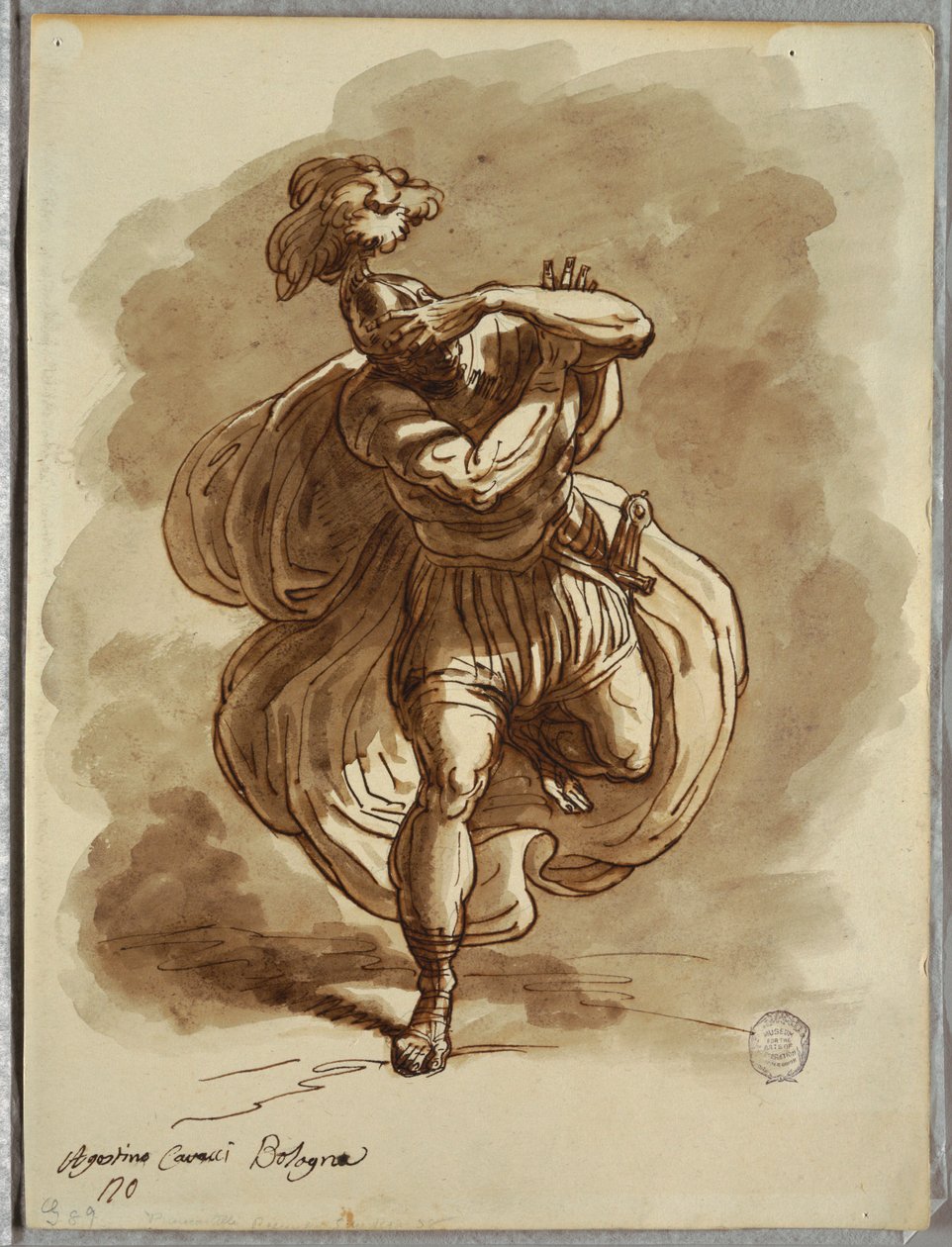 Blinded Soldier, Detalje fra St. Pauls omvendelse, Studie efter Agostino Carracci af Felice Giani